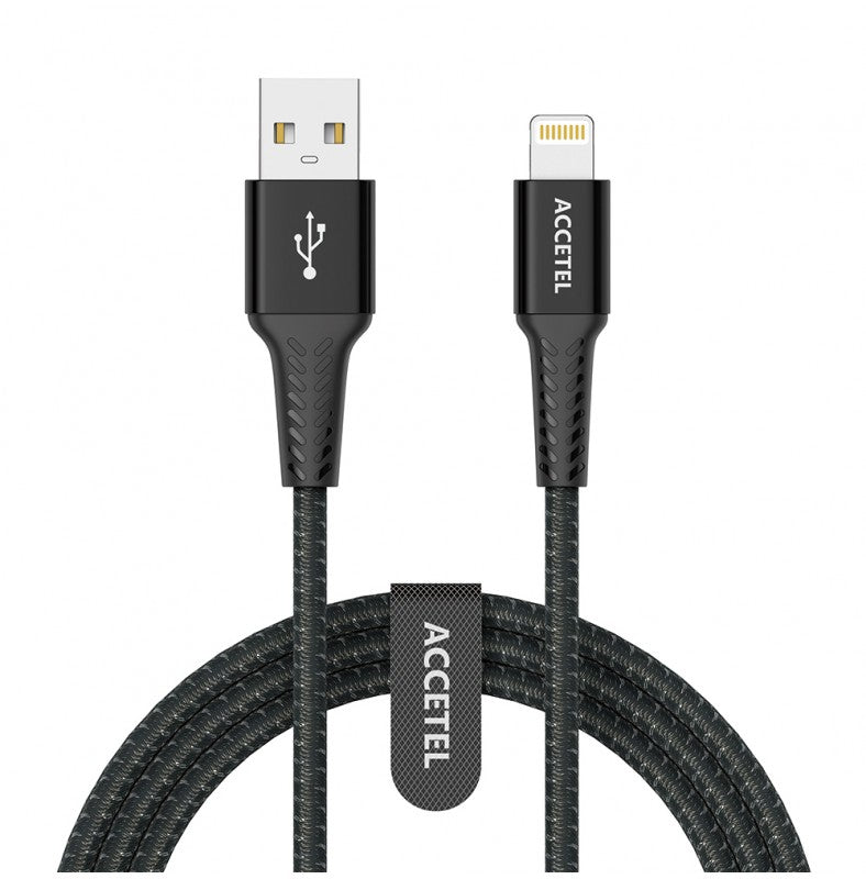 Cabo de Dados Nylon Flex 2.4A Lightning (1M) Preto
