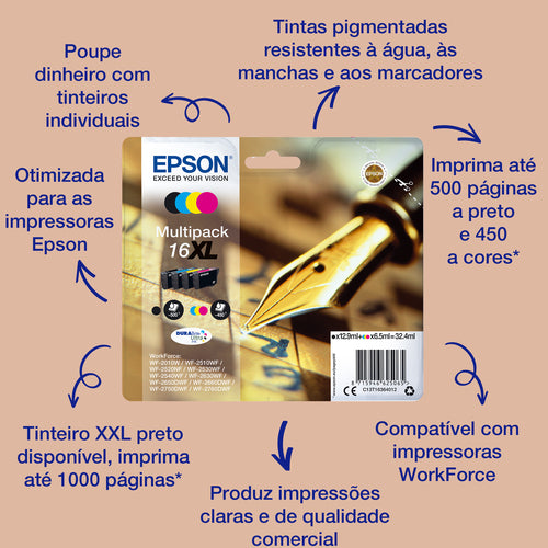 Cartucho de tinta original Epson T1631 Preto