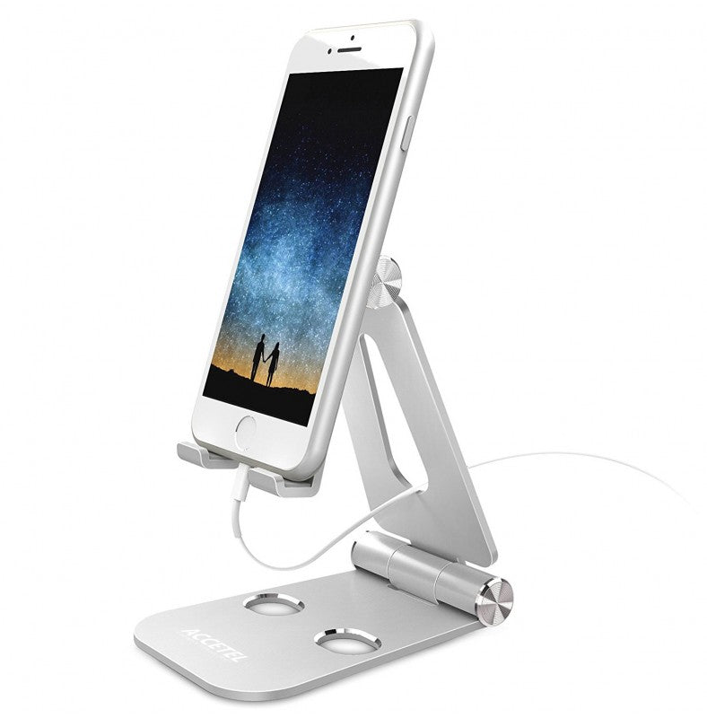 Suporte de Mesa para Celular ou Tablet Prata