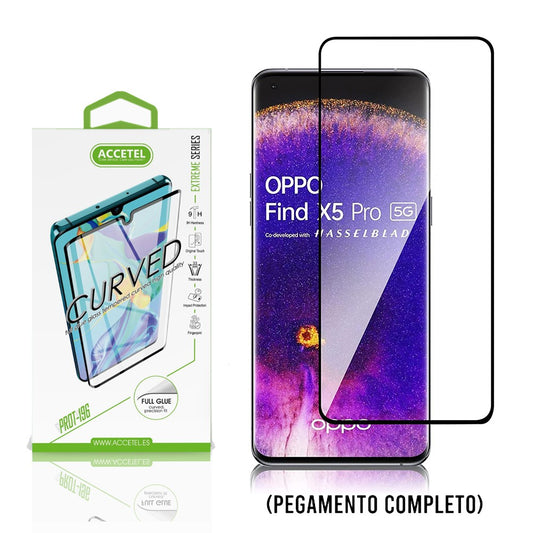 Película de Vidro Curvo Full Glue Oppo Find X5 Pro Preto