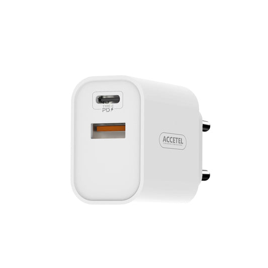 Carregador de Parede Carregamento Rápido 1USB-C+1USB-A QC3.0/PD 30W - Default Title