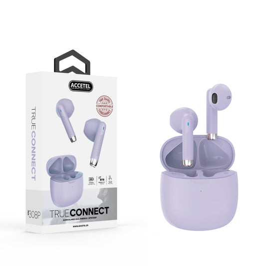 Auscultadores TWS Sem Fio Duplo Earpod Touch Roxo
