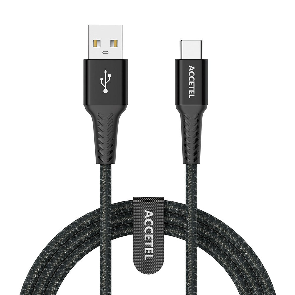 Cabo de Dados Nylon Flex 3.0A - Tipo-C (1M) Preto - Default Title
