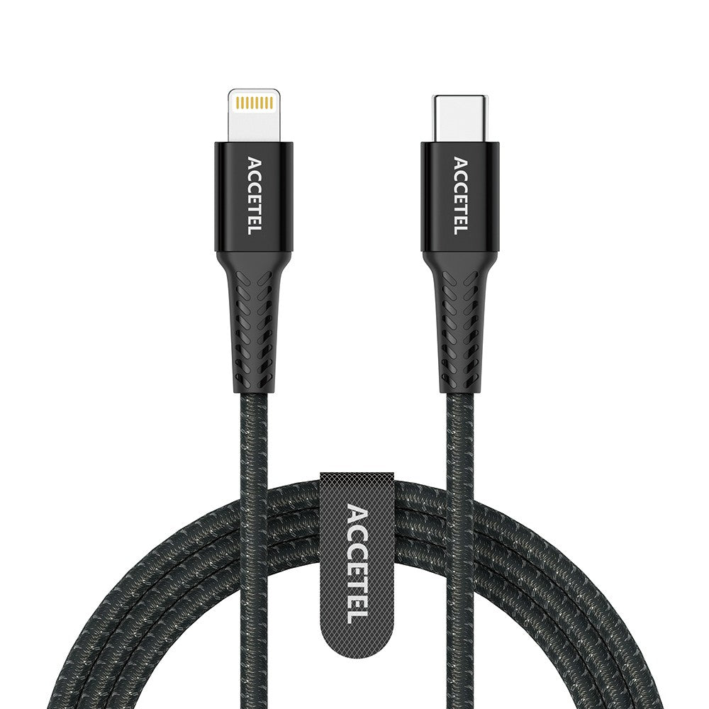 Cabo de carregamento rápido Nylon Flex 30W - Tipo-C para Lightning (1M) Preto - Default Title