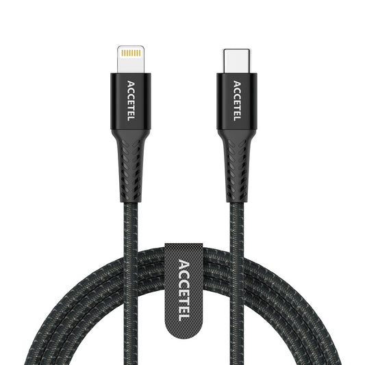 Cabo de carregamento rápido Nylon Flex 30W - Tipo-C para Lightning (1M) Preto - Default Title