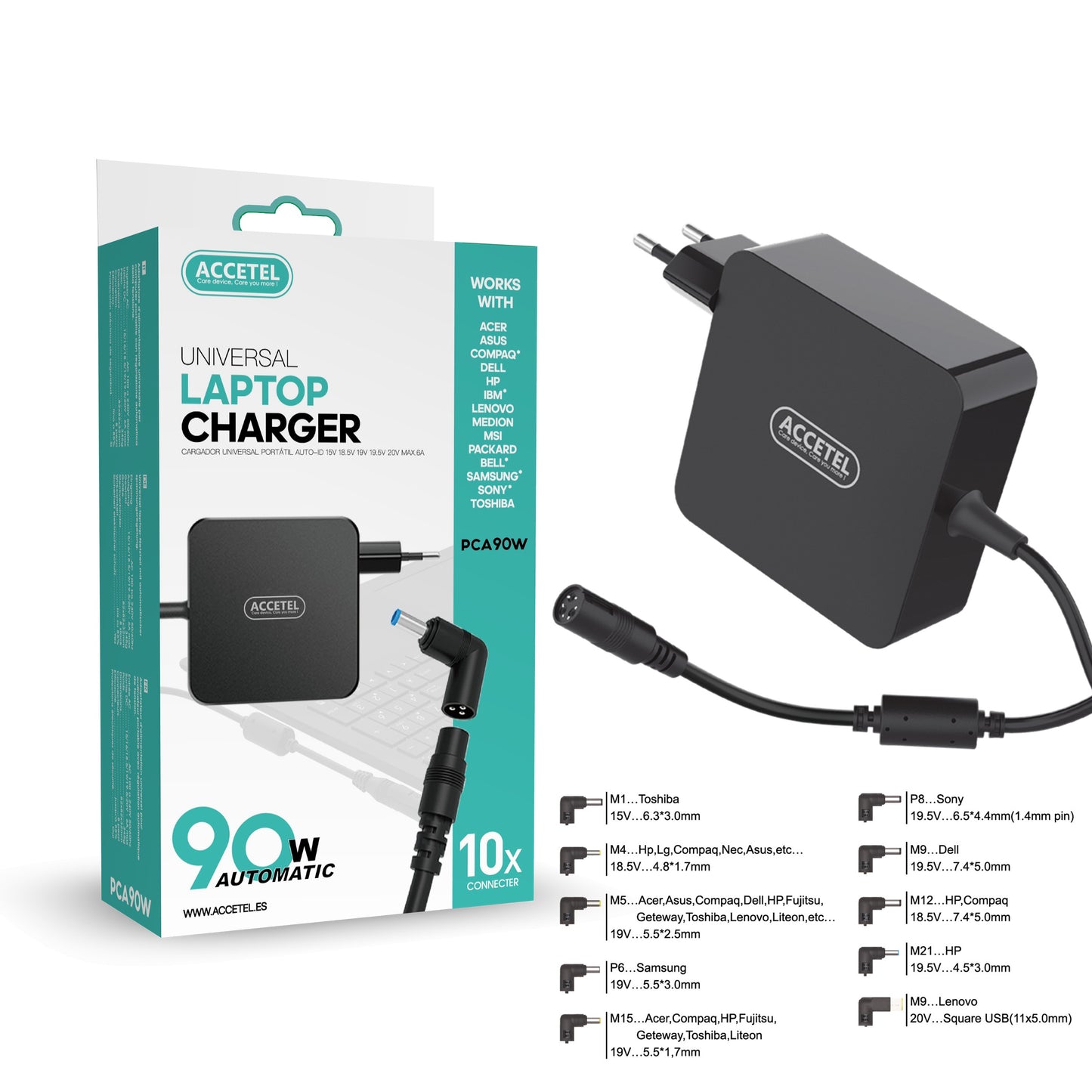 Carregador Portátil 90W Automático 10X