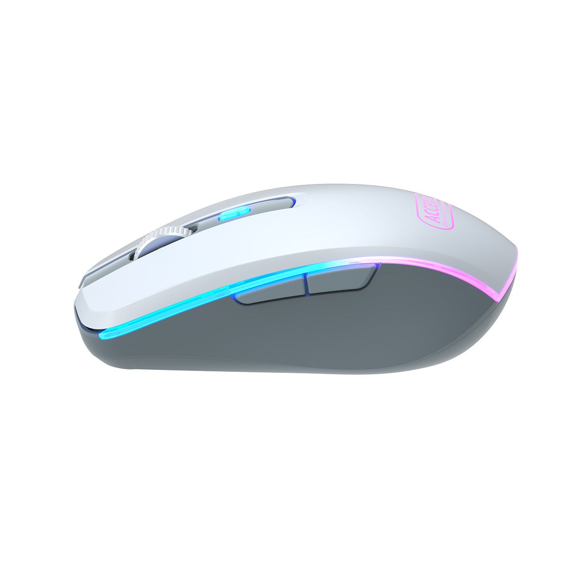 Rato Recarregável Sem Fio Bluetooth 5.2 RGB 2.4GHZ 800/1200/1600 DPI - Prata