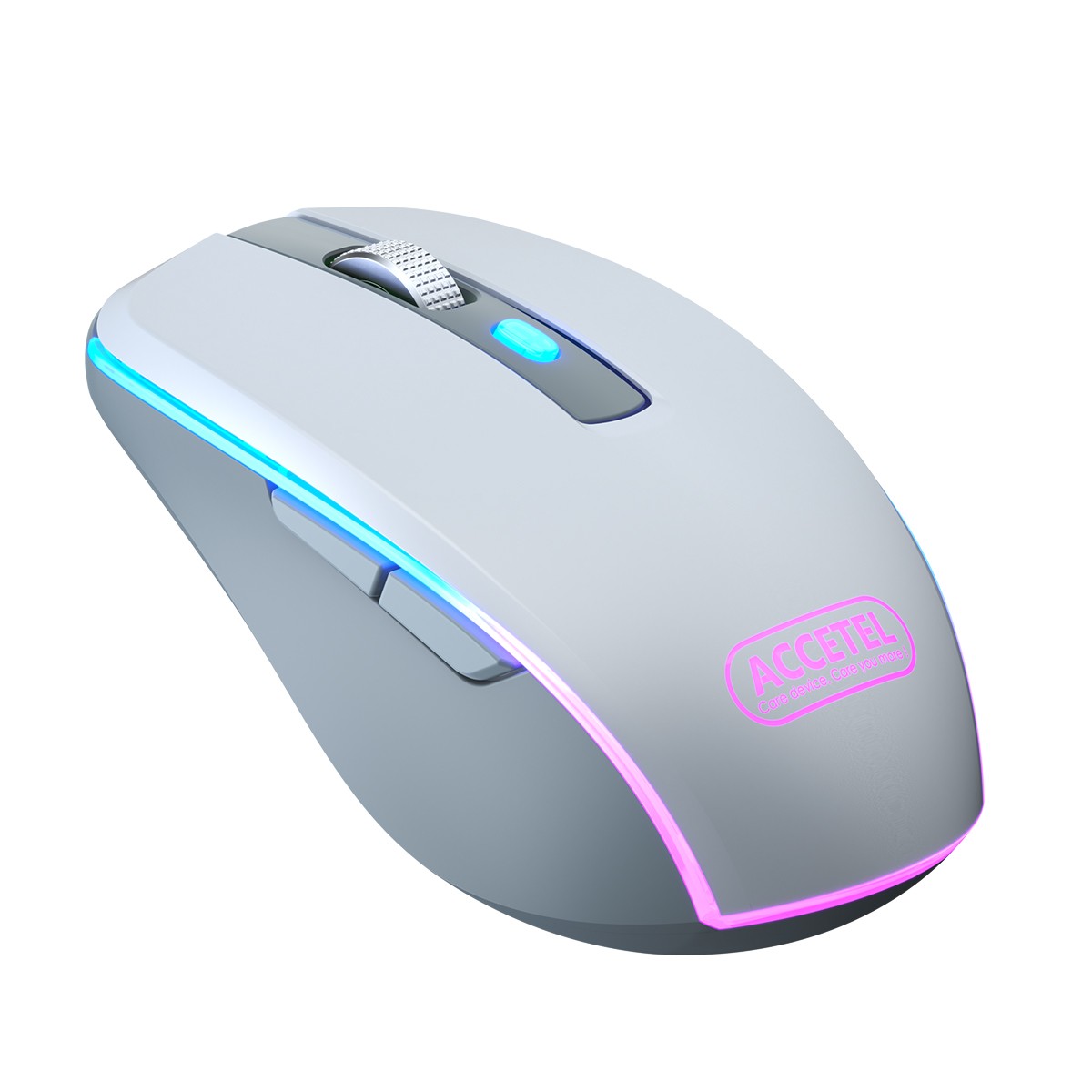 Rato Recarregável Sem Fio Bluetooth 5.2 RGB 2.4GHZ 800/1200/1600 DPI - Prata
