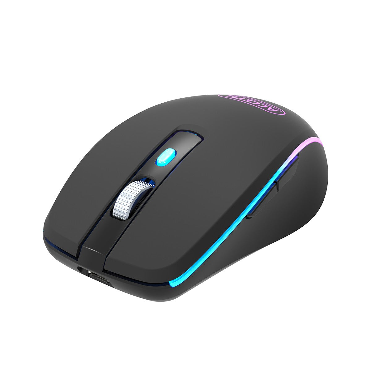 Rato Recarregável Sem Fio Bluetooth 5.2 RGB 2.4GHZ 800/1200/1600 DPI - Preto