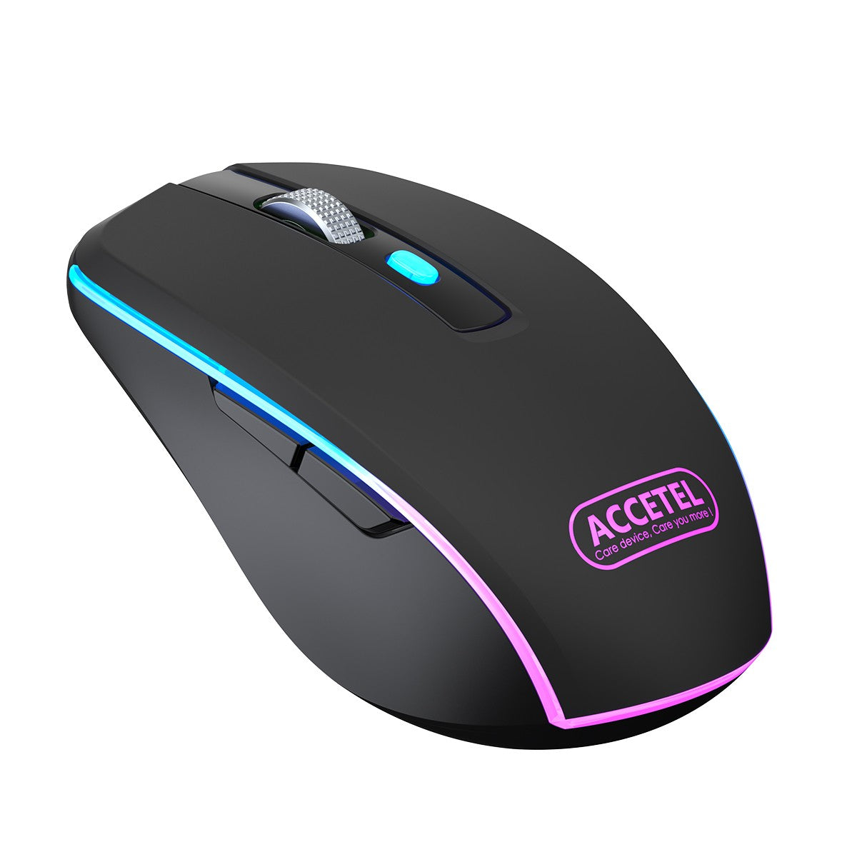 Rato Recarregável Sem Fio Bluetooth 5.2 RGB 2.4GHZ 800/1200/1600 DPI - Preto