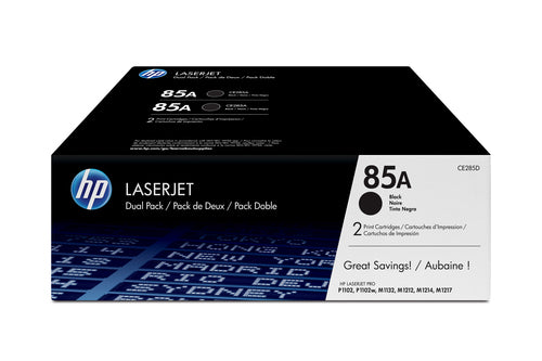 Pack de 2 de toner original HP CE285A Negro Pack de 2 Cartuchos de Toner Originales - 85A Preto