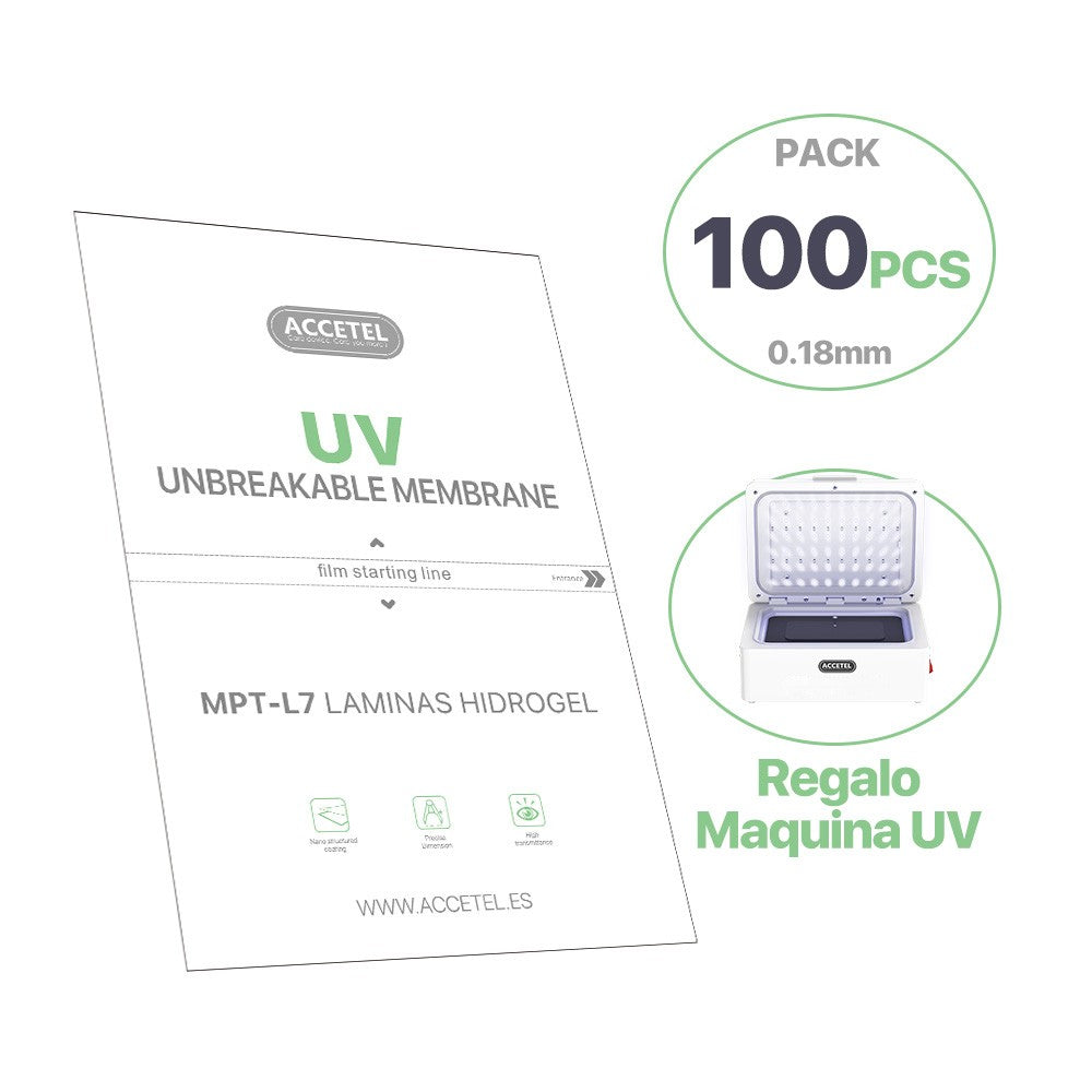 MPT-L7 Espessura das folhas UV 0.18mm Pacote HD 100 unidades (Presente de Máquina UV inteligente 2)