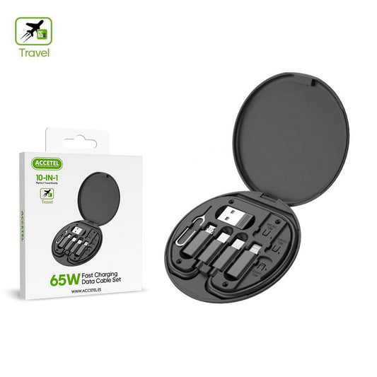 Kit de cabo de carregamento multifuncional 10 em 1 para viagens