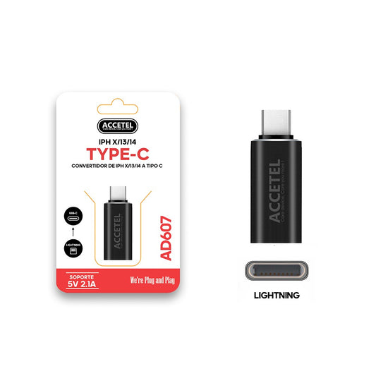 Adaptador Lightning para Tipo-C - Preto