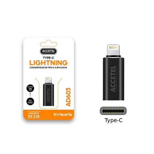 Adaptador Tipo-C para Lightning - Preto