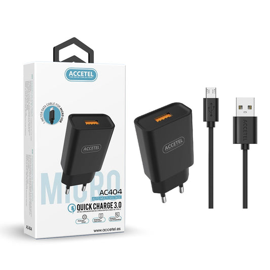 Carregador de Parede QC3.0 18W - Micro USB Preto