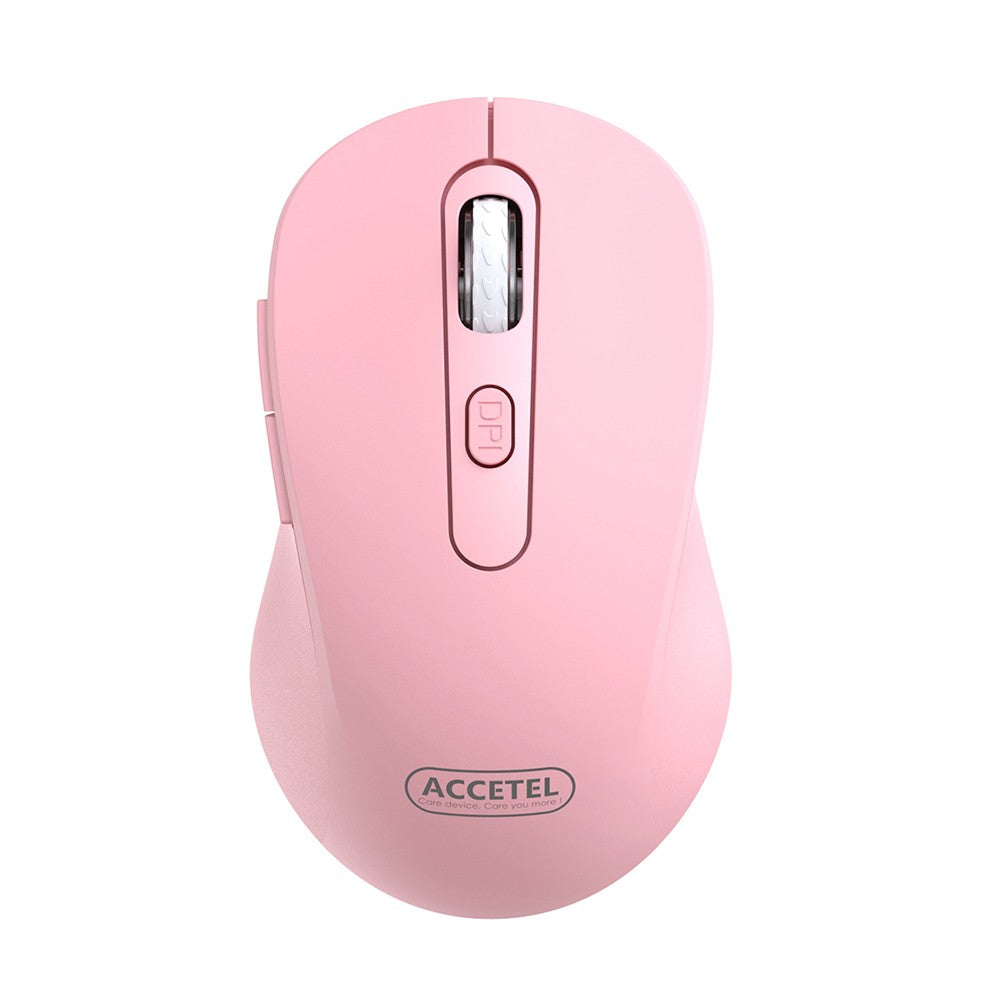 Mouse Sem Fio 2.4GHZ 800/1200/1600 DPI 6 Botões - Rosa