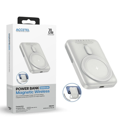 Magsafe Bateria Externa Sem Fio de Carregamento Rápido 10000mAh 20W PD 3.0 Branco
