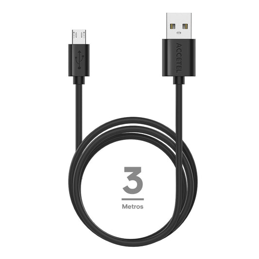 Cabo de Dados 1.8A - Micro USB (3M) Preto - Default Title