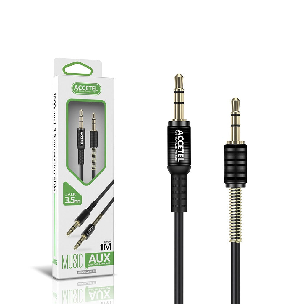 Cabo Auxiliar de áudio 3.5mm M/M - Preto