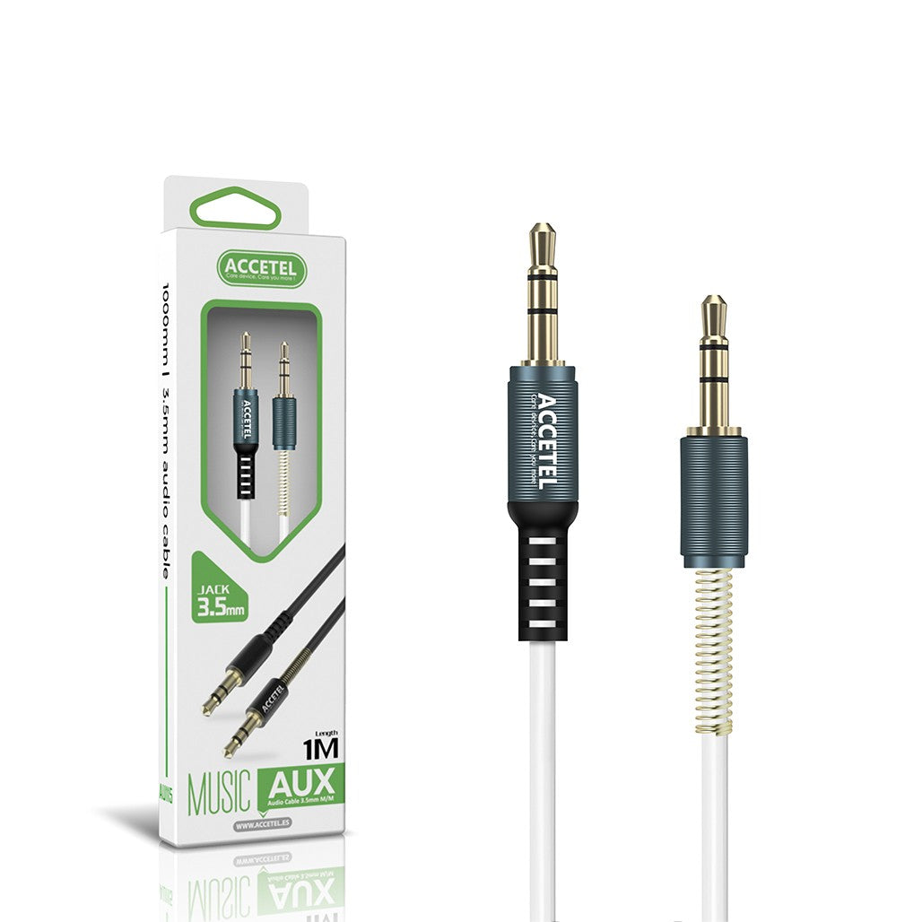 Cabo Auxiliar de áudio 3.5mm M/M - Branco