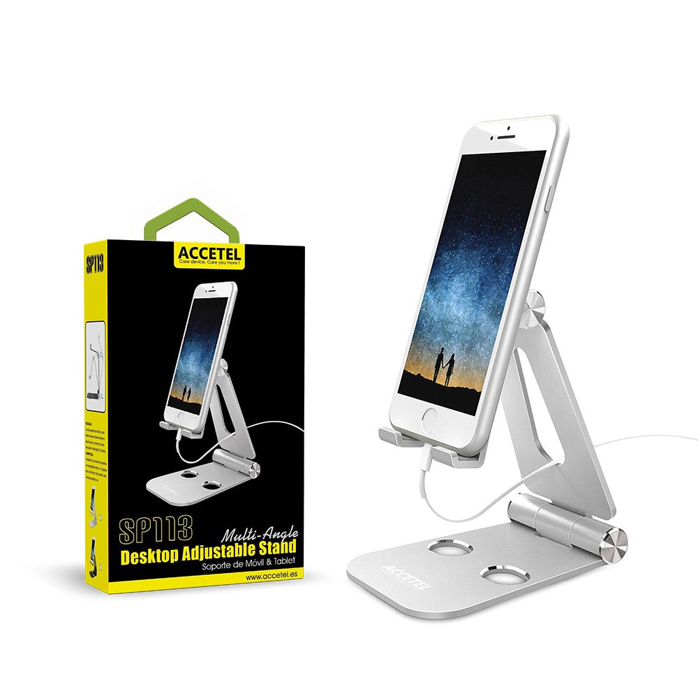 Suporte de Mesa para Celular ou Tablet - Prata