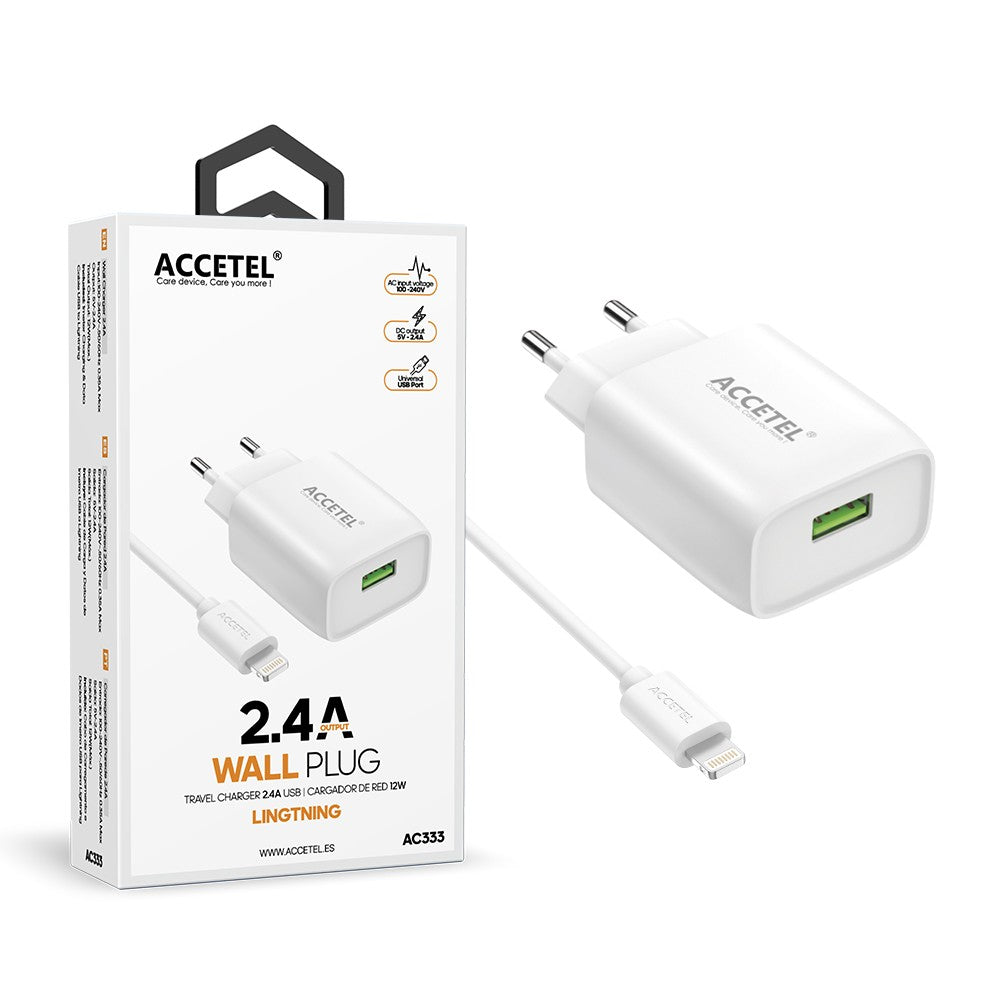 Carregador de Parede USB 2.4A - Cabo Lightning