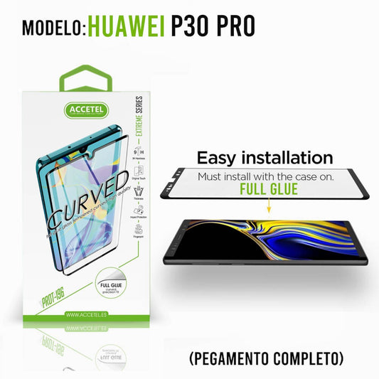 Película de Vidro Curvo Full Glue - Huawei P30 Pro Preto