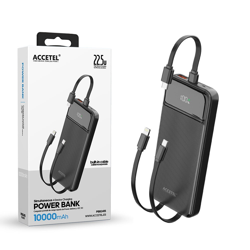 Bateria Externa de Carregamento Rápido 10000mAh 22.5W PD+QC3.0 - Preto