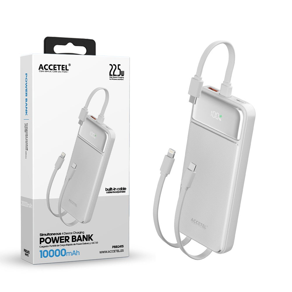 Bateria Externa de Carregamento Rápido 10000mAh 22.5W PD+QC3.0 - Branca