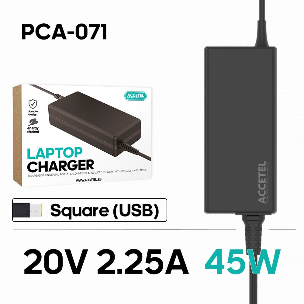 Carregador Portátil Levono 20V 2.25A SQUARE (USB) 45W