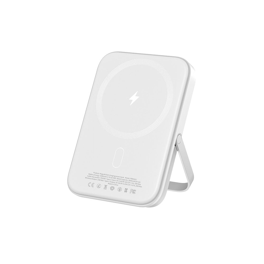 Magsafe Bateria Externa Sem Fio de Carregamento Rápido 5000mAh 20W PD 3.0 - Branca - Default Title