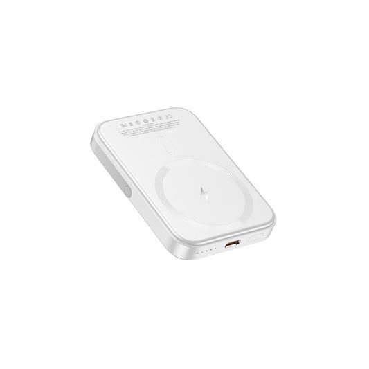Magsafe Bateria Externa Sem Fio de Carregamento Rápido 5000mAh 20W PD 3.0 - Branca