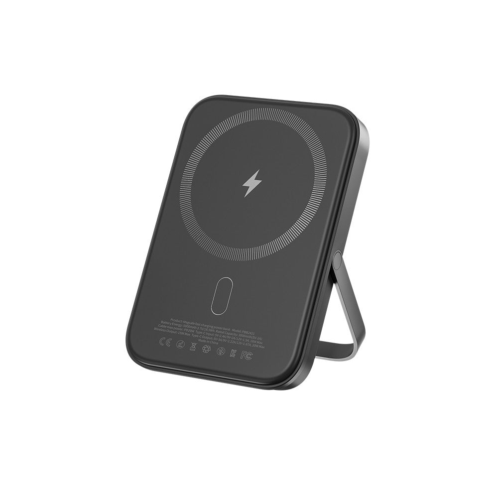 Magsafe Bateria Externa Sem Fio de Carregamento Rápido 5000mAh 20W PD 3.0 - Preto - Default Title