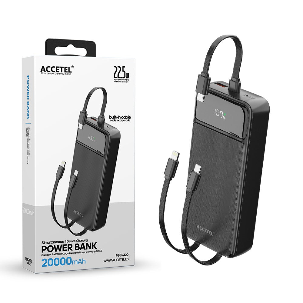 Bateria Externa de Carregamento Rápido 20000mAh 22.5W PD+QC3.0 - Preto