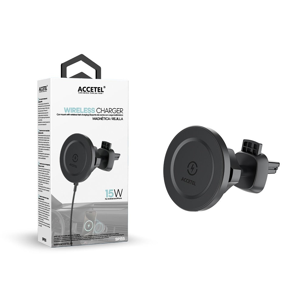 Suporte Universal Magnético para Carro com Carregamento Sem Fio 15W