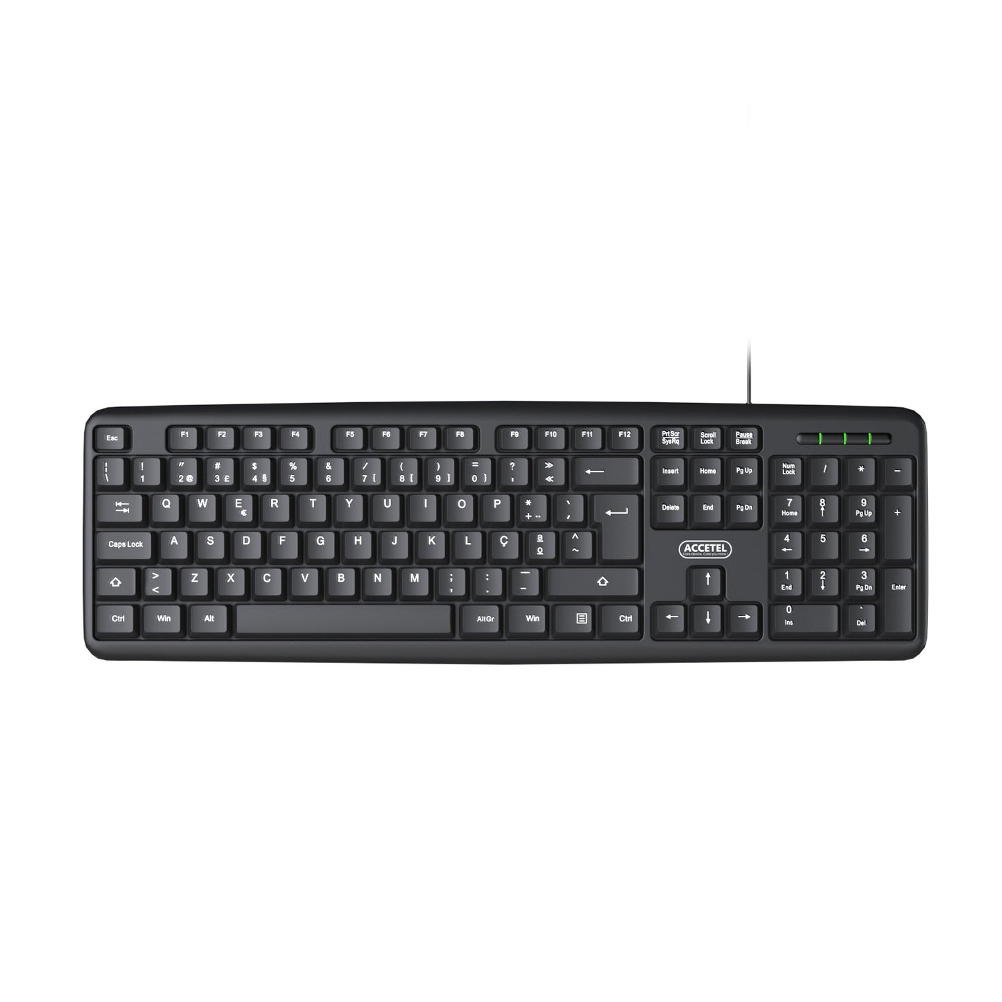Teclado de Escritório Conector USB - Preto (Português)