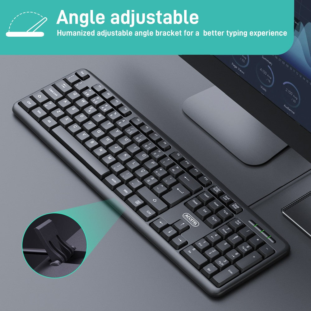 Teclado de Escritório Conector USB - Preto (Português)