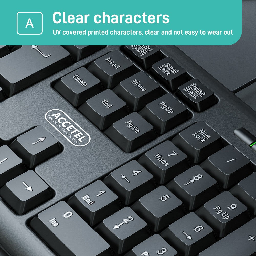 Teclado de Escritório Conector USB - Preto (Português)