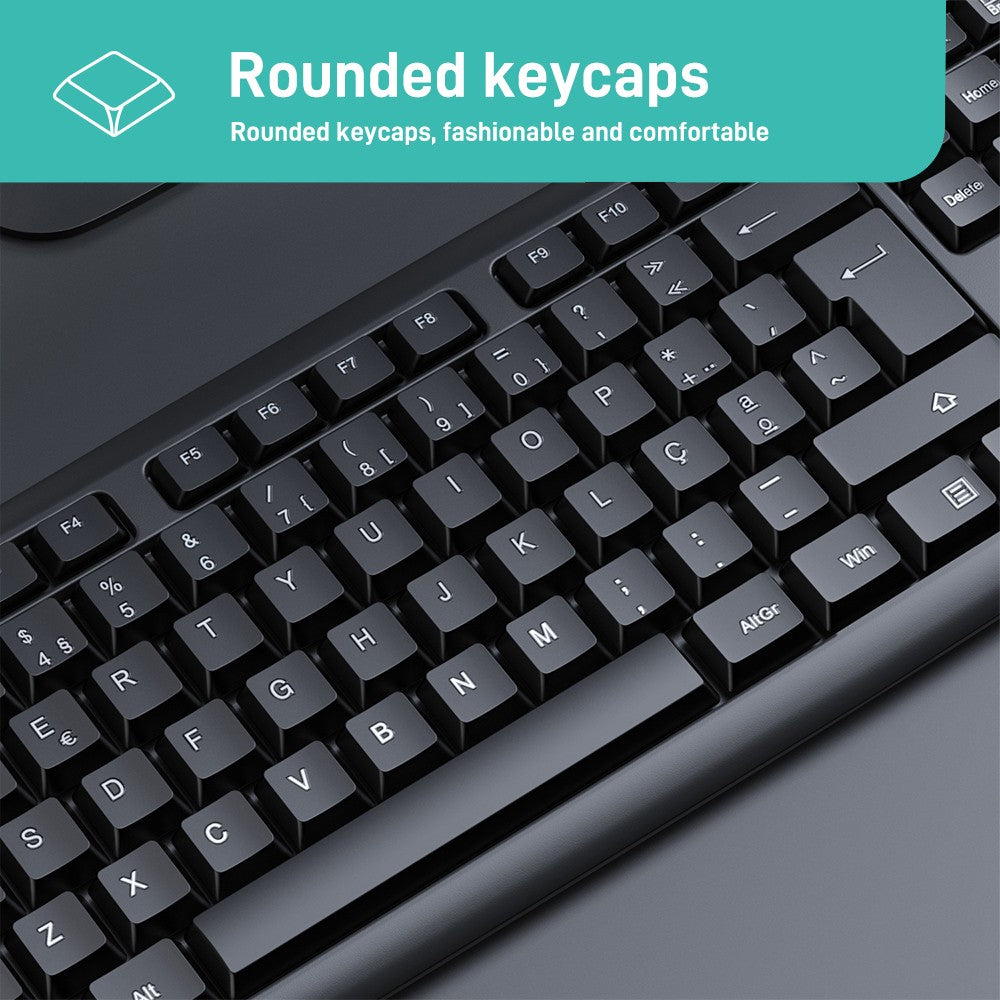 Teclado de Escritório Conector USB - Preto (Português)