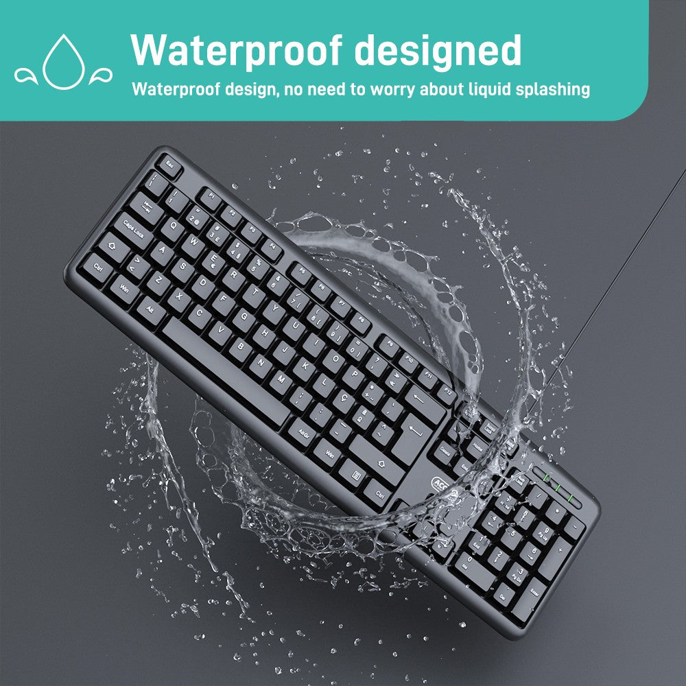 Teclado de Escritório Conector USB - Preto (Português)
