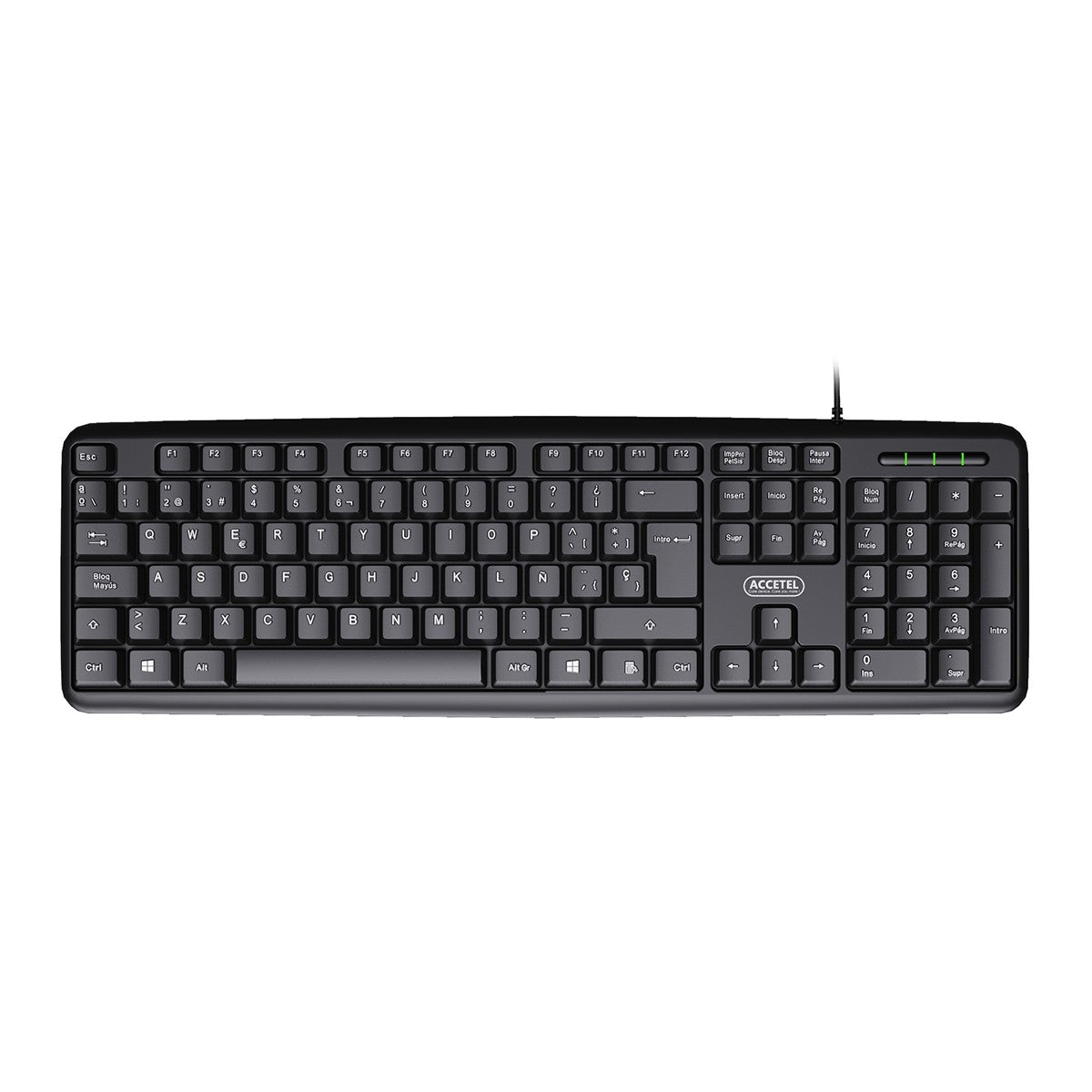 Teclado de Escritório Conector USB - Preto (Espanhol)