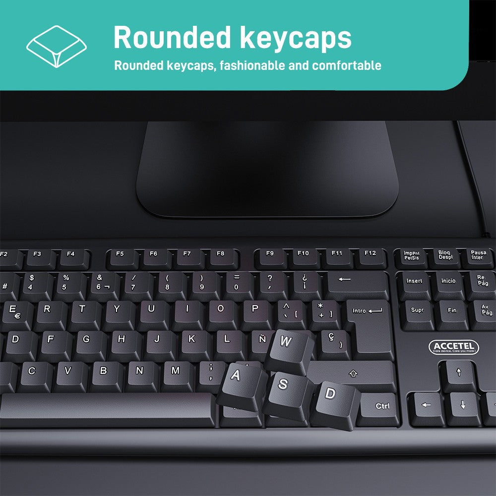 Teclado de Escritório Conector USB - Preto (Espanhol)