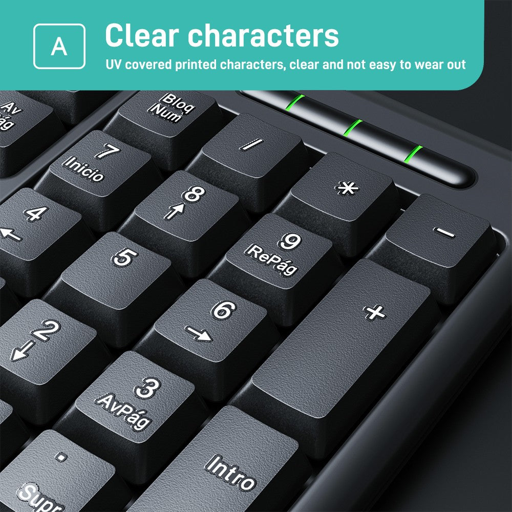 Teclado de Escritório Conector USB - Preto (Espanhol)