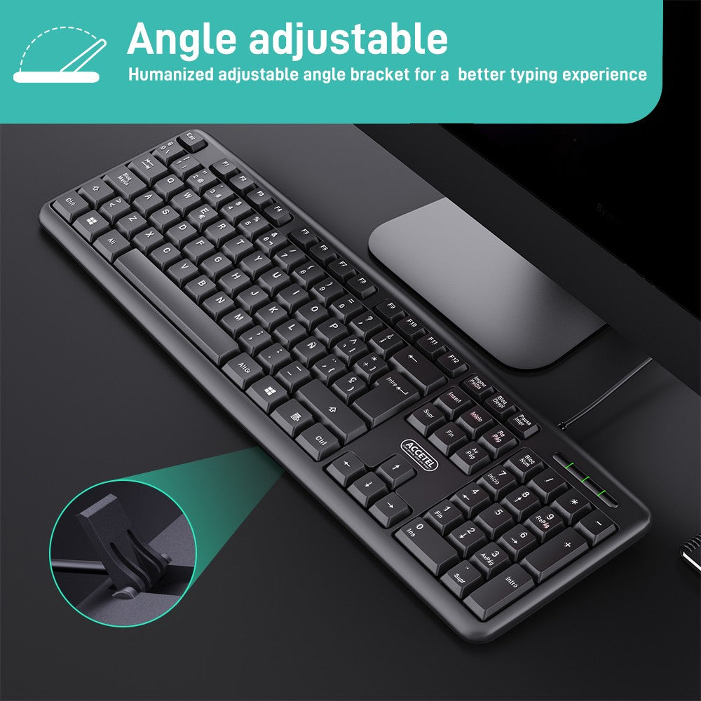 Teclado de Escritório Conector USB - Preto (Espanhol)