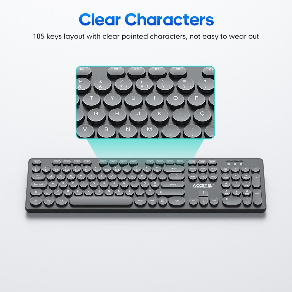 Combo de Teclado e Mouse Sem Fio - Preto (Português)