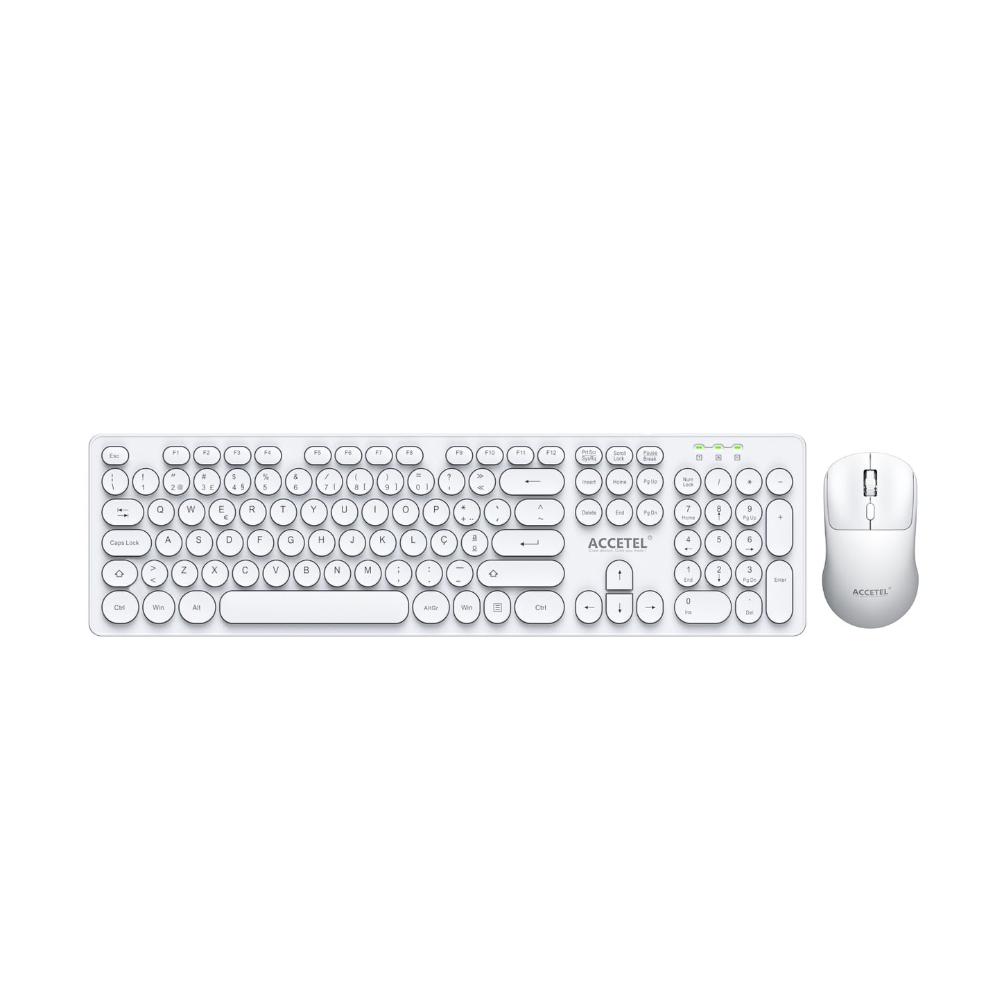 Combo de Teclado e Mouse Sem Fio - Branco (Português)