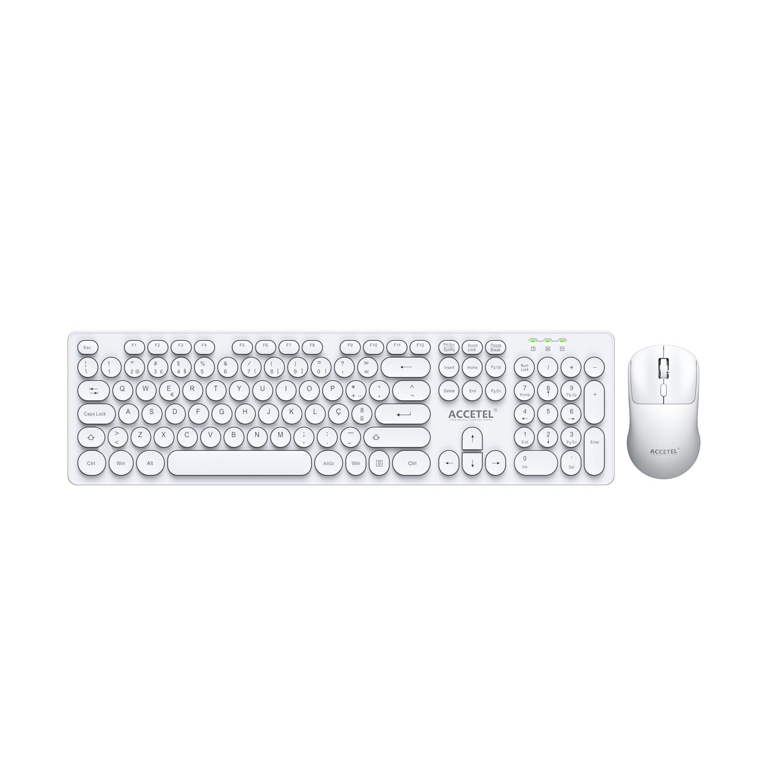Combo de Teclado e Mouse Sem Fio - Branco (Português)