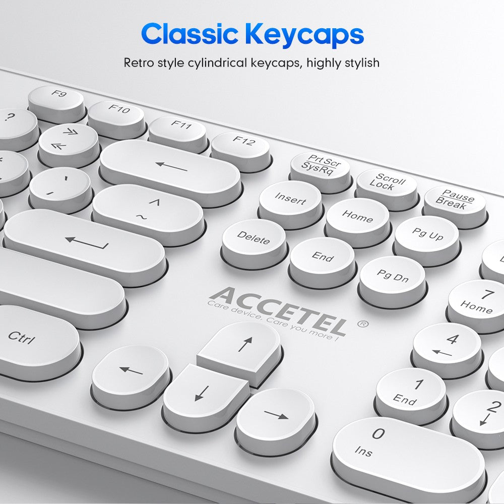 Combo de Teclado e Mouse Sem Fio - Branco (Português)
