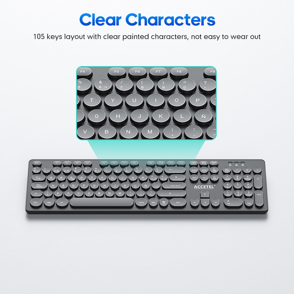 Combo de Teclado e Mouse Sem Fio - Preto (Espanhol)